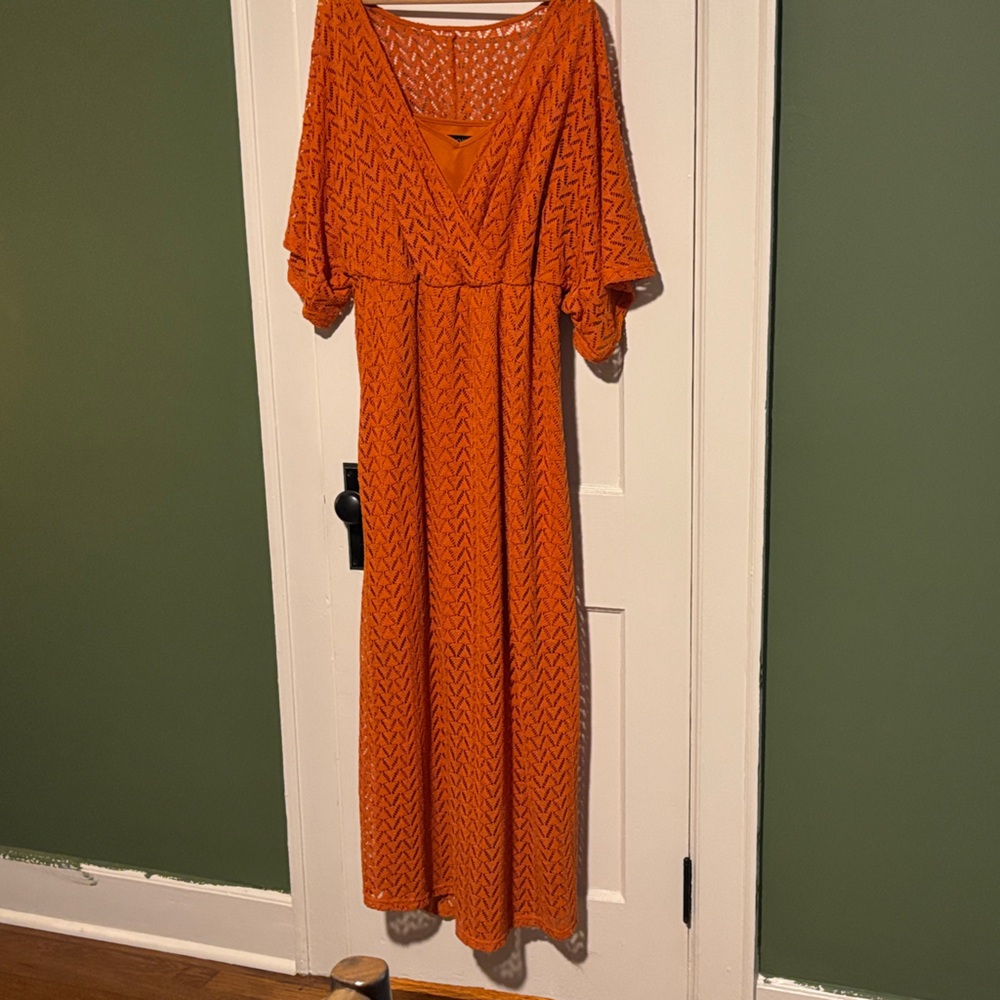 Eloquii Vibrant Orange Maxi Dress